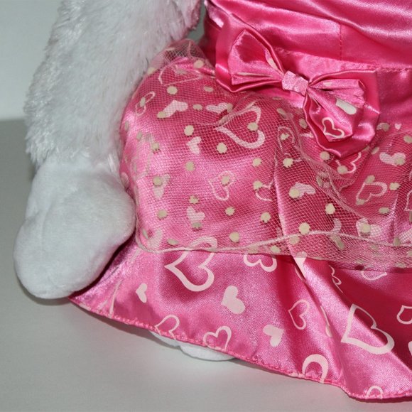 Large Gorilla Plush in Pink Dress and Bows - Picture 4 of 16